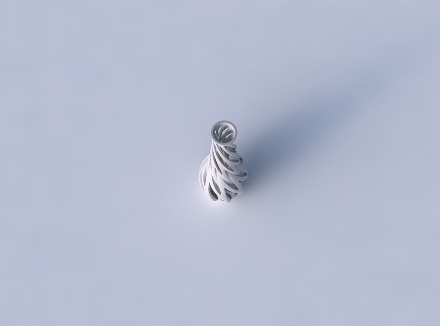 Vase curved 2 smaller with intertwining lines twisted and tap... 3D print model_2