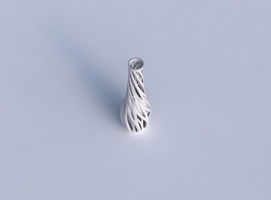 Vase curved 2 smaller with intertwining lines twisted and tap... 3D print model_1