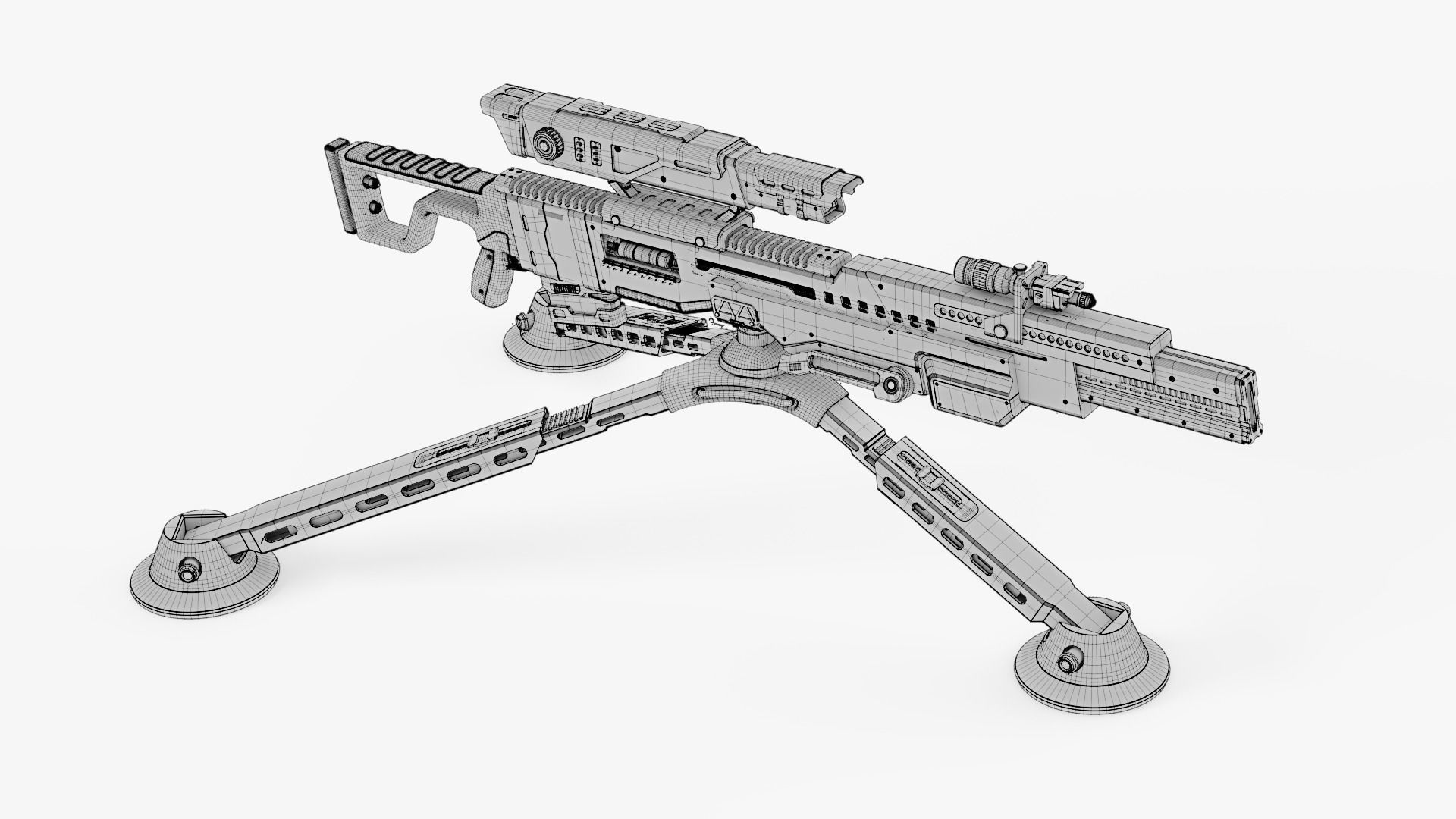 Sci-fi rifle 3D model_11
