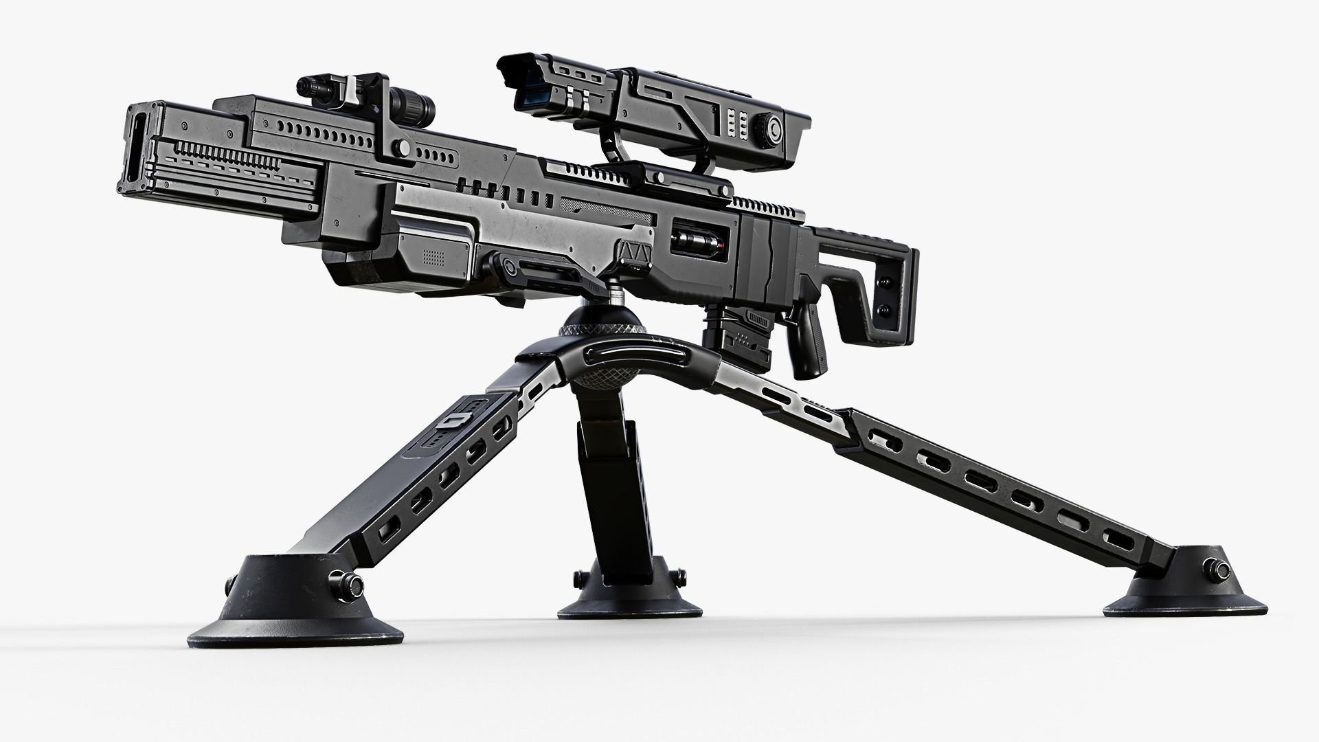 Sci-fi rifle 3D model_4