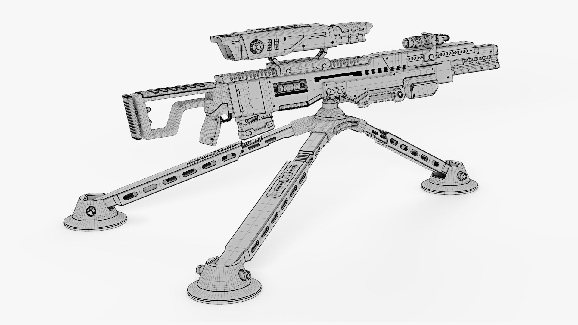 Sci-fi rifle 3D model_8