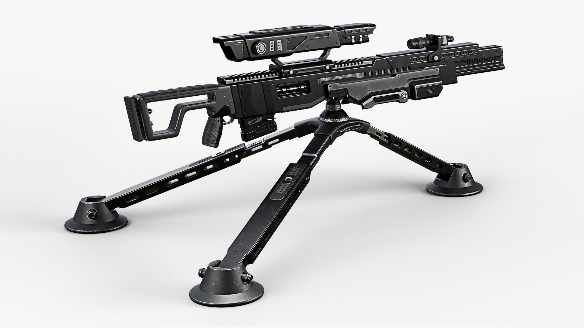 Sci-fi rifle 3D model_2