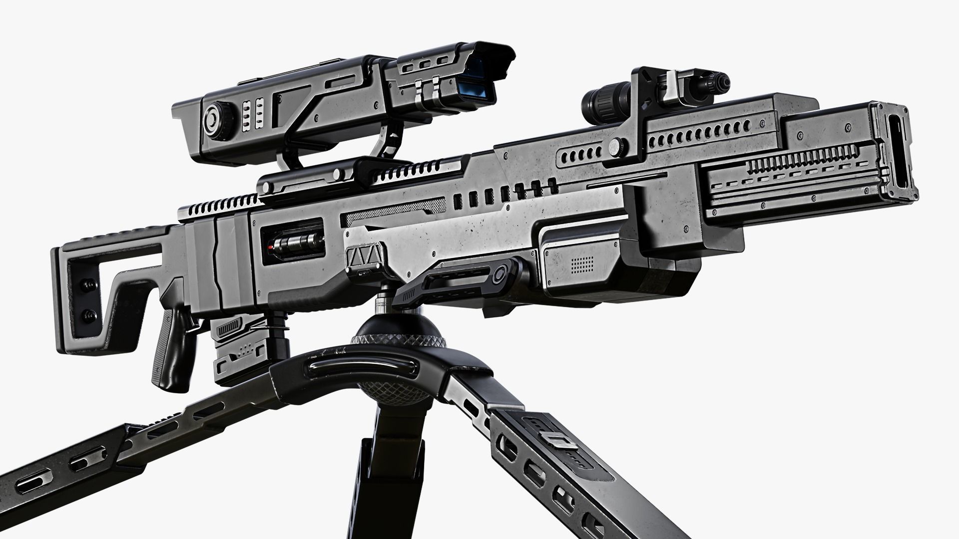 Sci-fi rifle 3D model_1