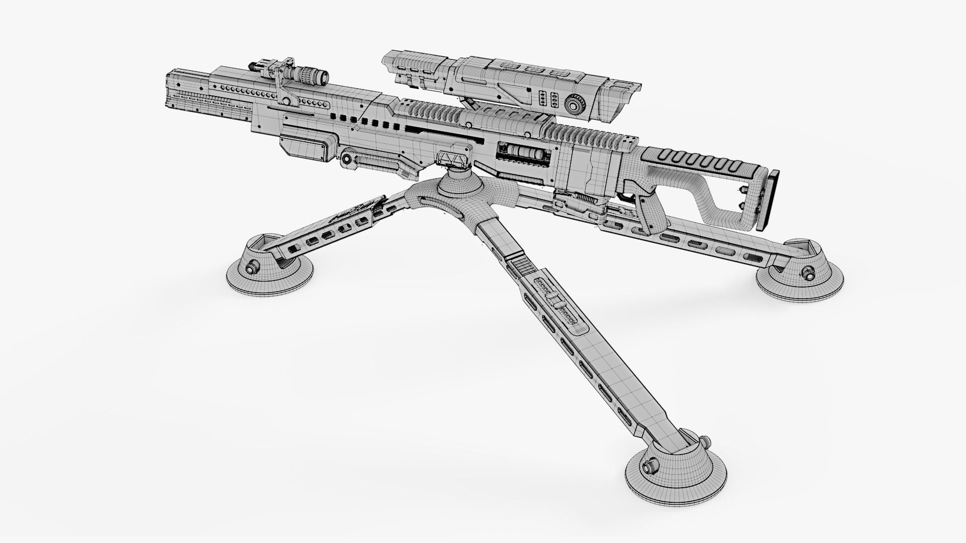 Sci-fi rifle 3D model_9