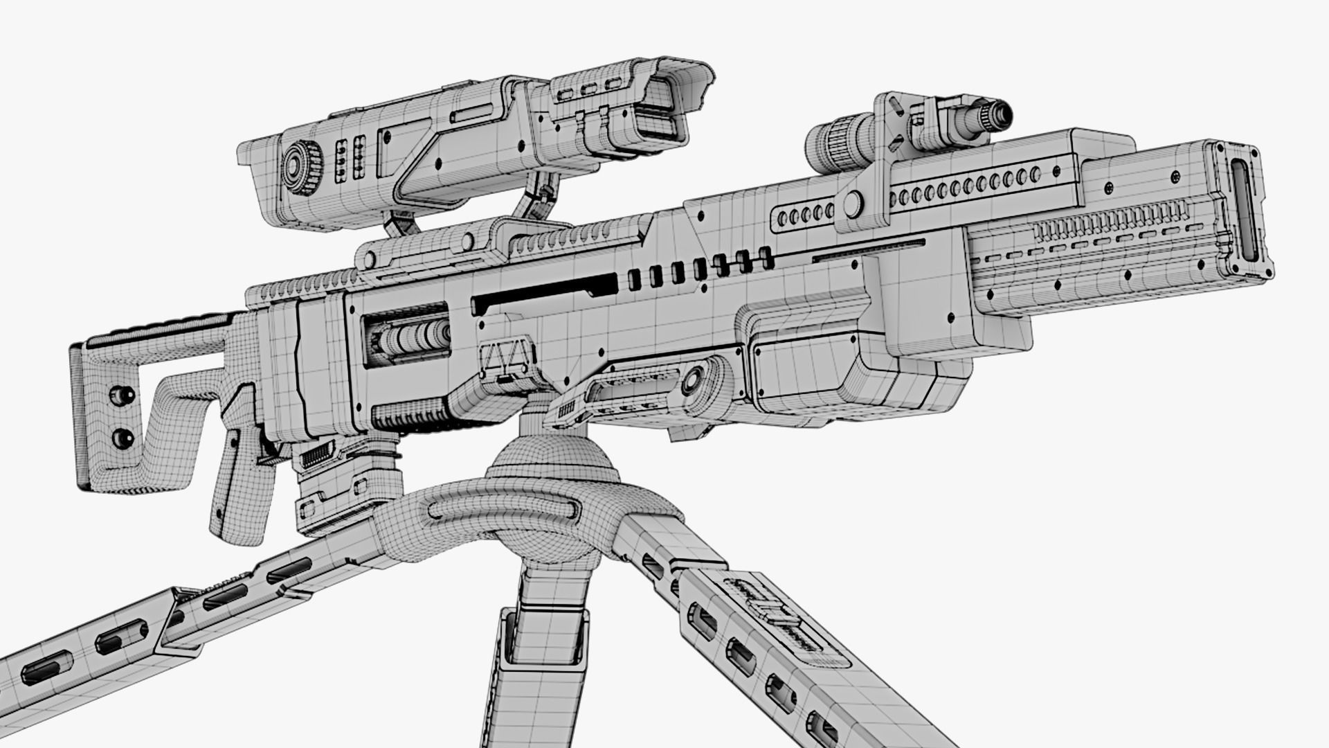 Sci-fi rifle 3D model_7