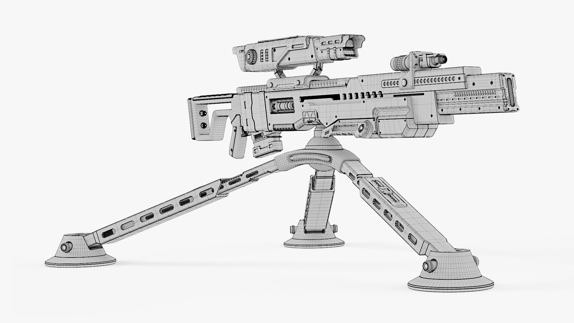 Sci-fi rifle 3D model_6