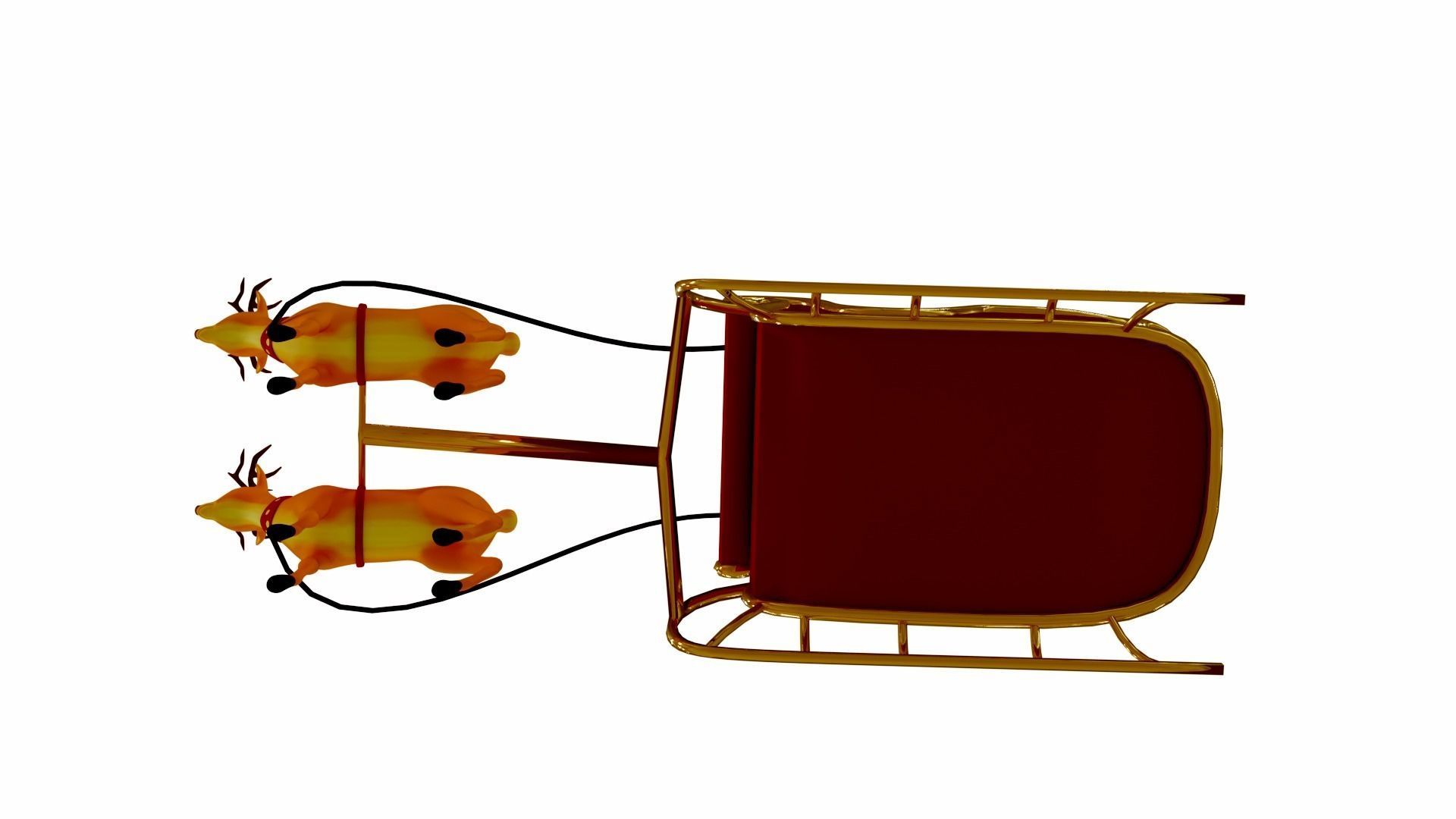 Fur Cartoon Santa Claus with deer Low-poly 3D model_14