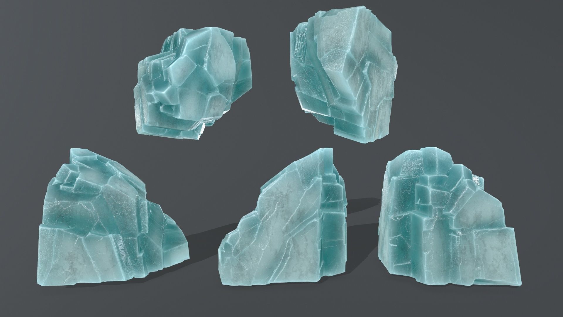 ice rocks  Low-poly 3D model_21