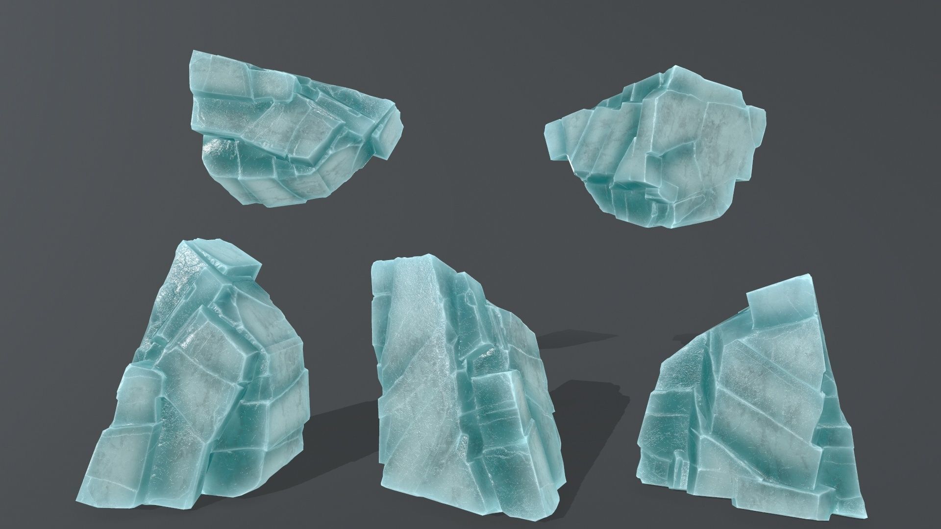 ice rocks  Low-poly 3D model_23