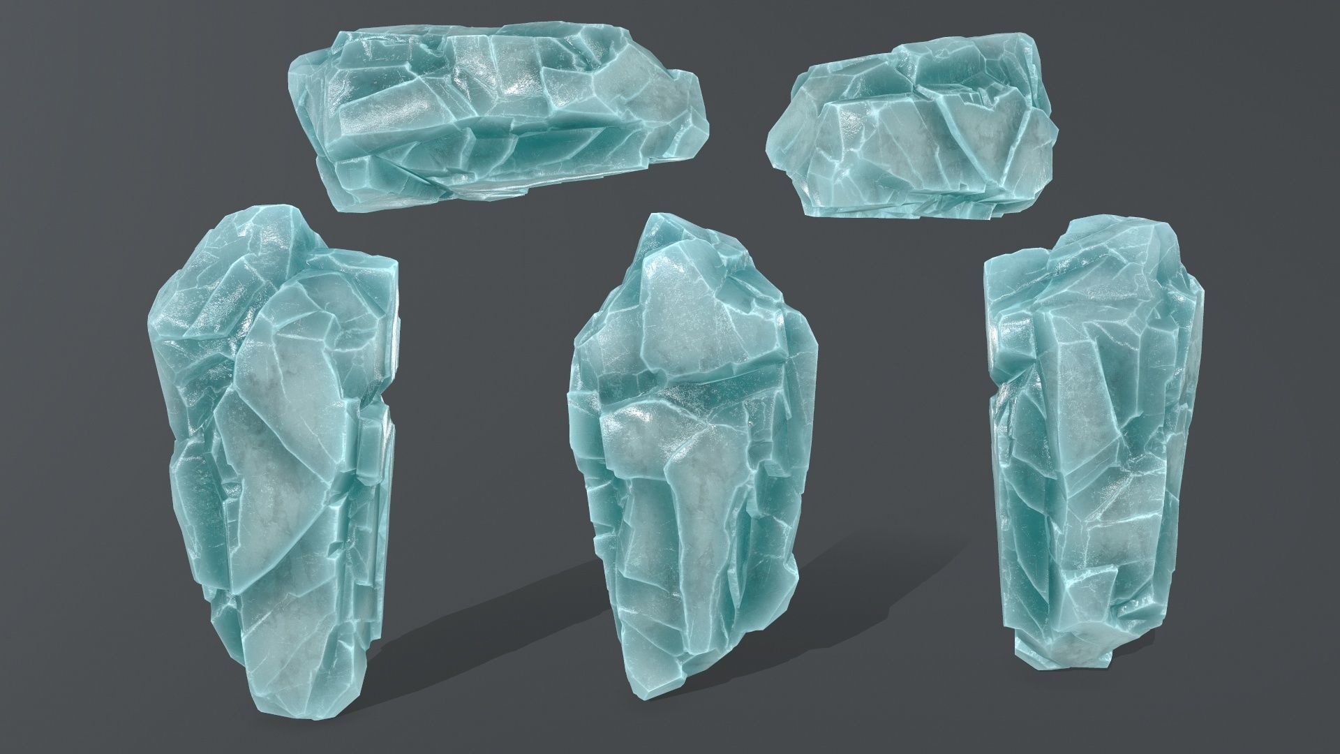 ice rocks  Low-poly 3D model_16