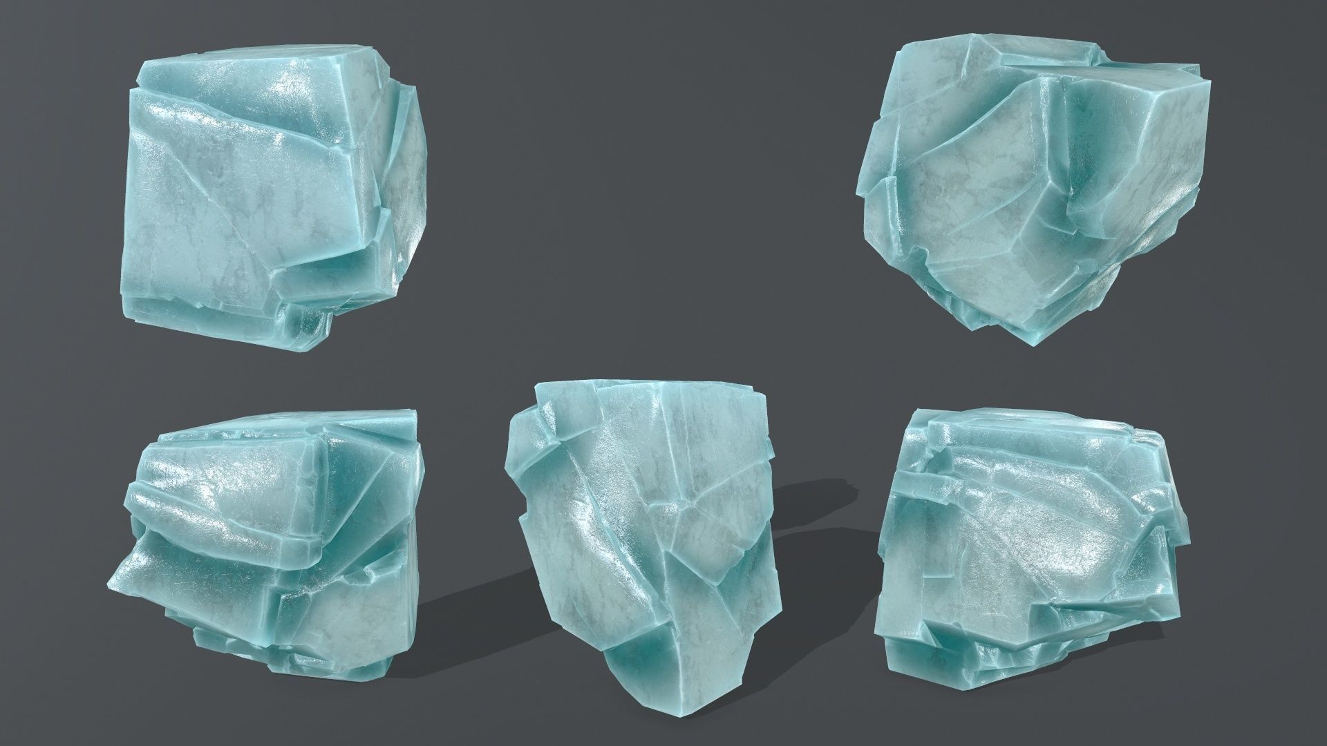 ice rocks  Low-poly 3D model_18