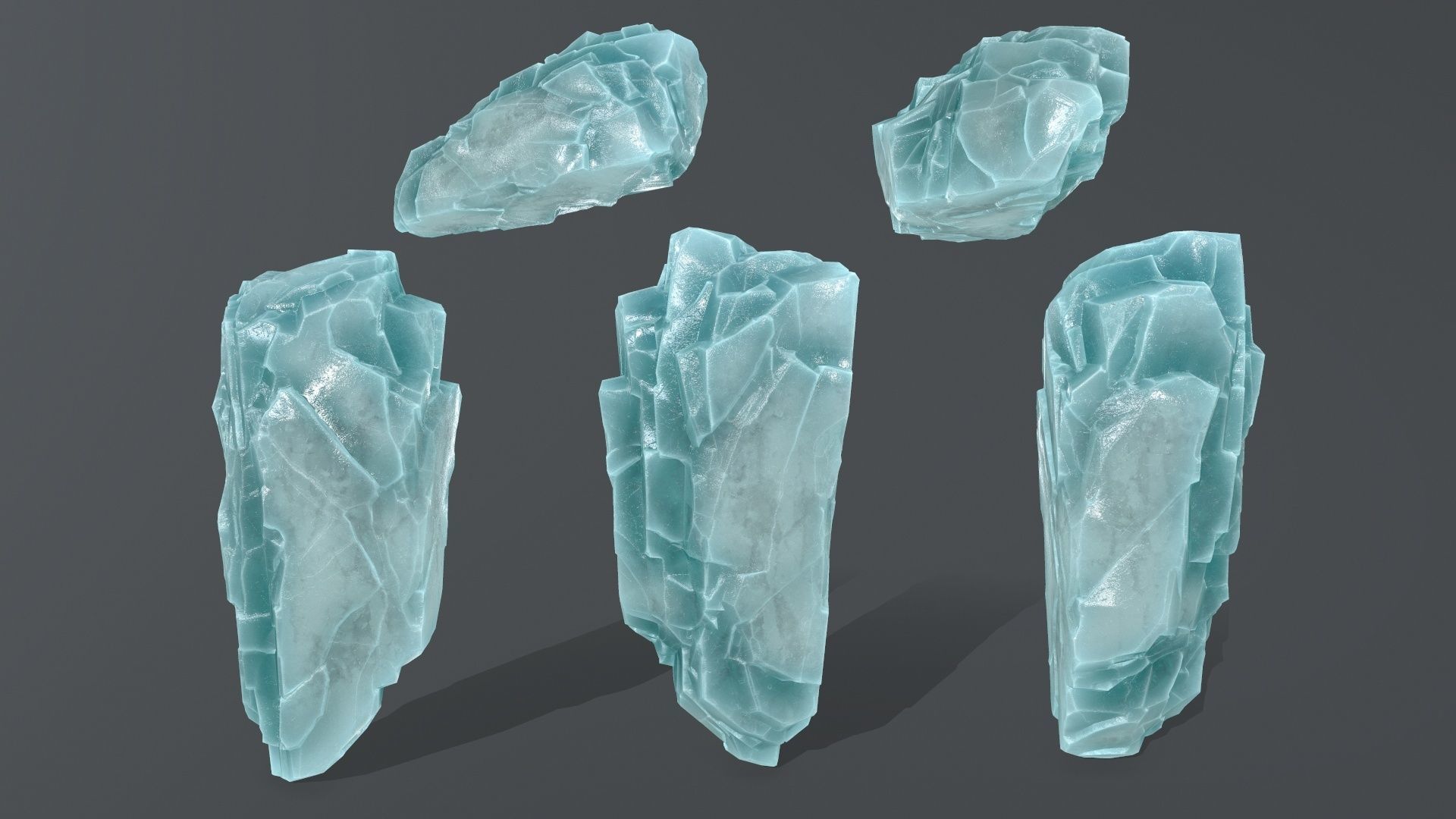 ice rocks  Low-poly 3D model_15
