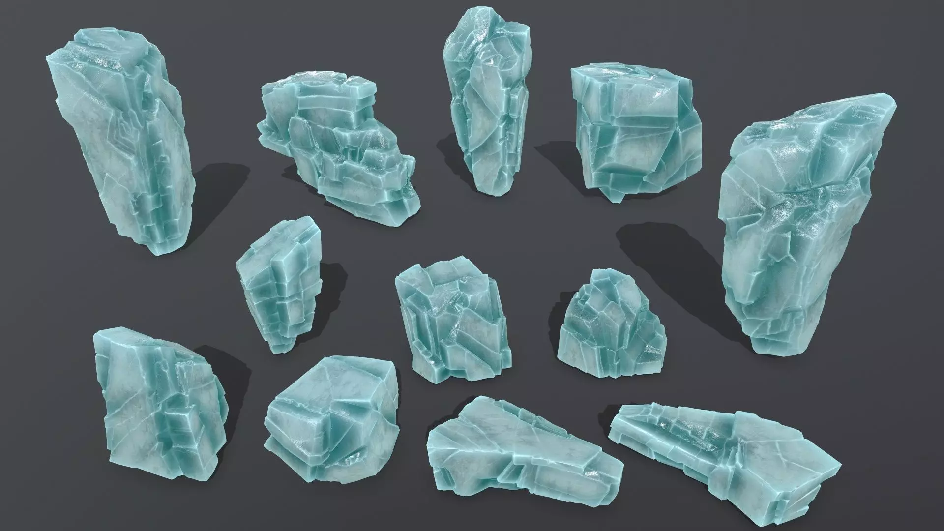 ice rocks  Low-poly 3D model_0