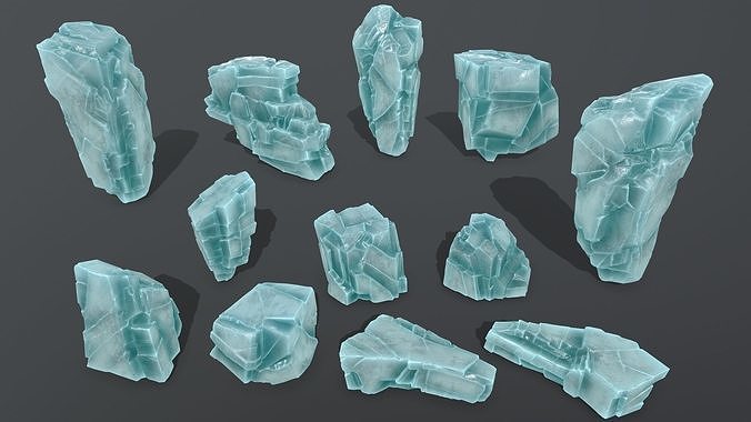 ice rocks  Low-poly 3D model