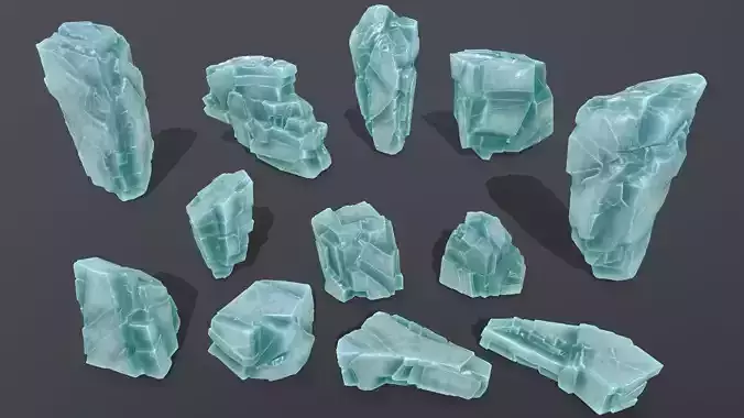 ice rocks  Low-poly 3D model