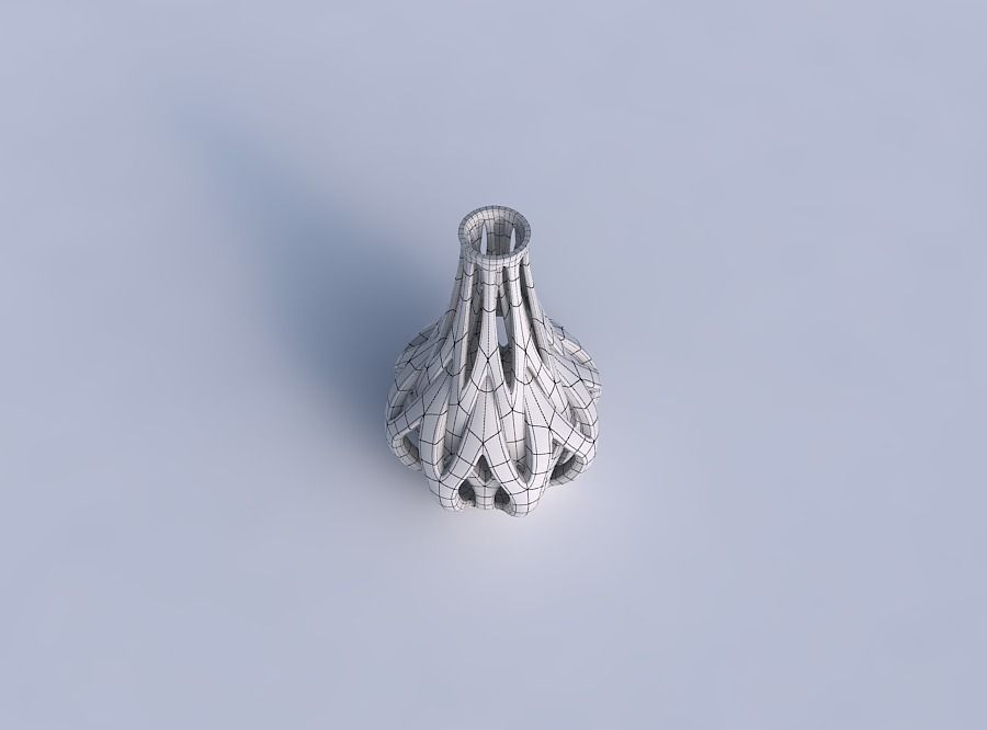 Vase curved 2 smaller with intertwining lines tapered 2 3D print model_6