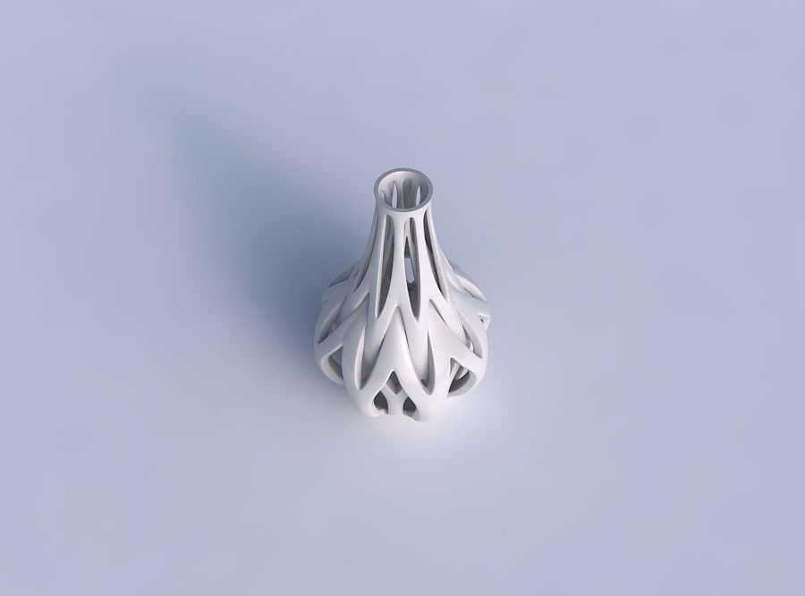 Vase curved 2 smaller with intertwining lines tapered 2 3D print model_1