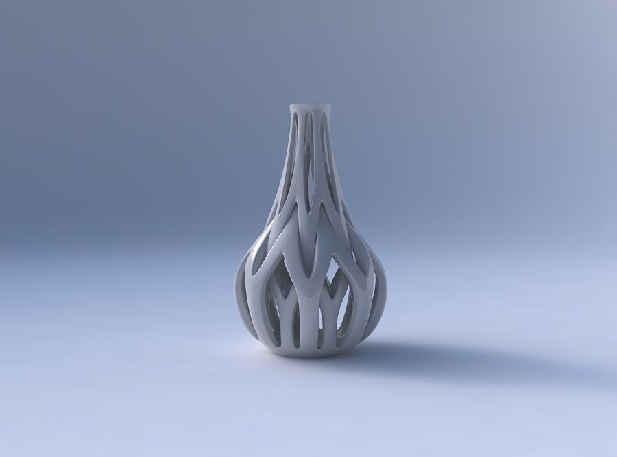 Vase curved 2 smaller with intertwining lines tapered 2 3D print model_4