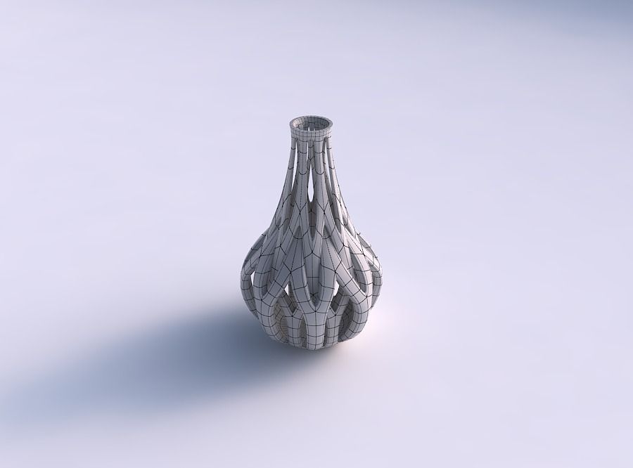 Vase curved 2 smaller with intertwining lines tapered 2 3D print model_5
