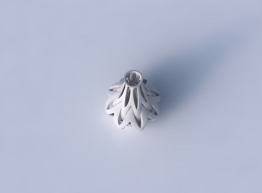 Vase curved 2 smaller with intertwining lines tapered 2 3D print model_2