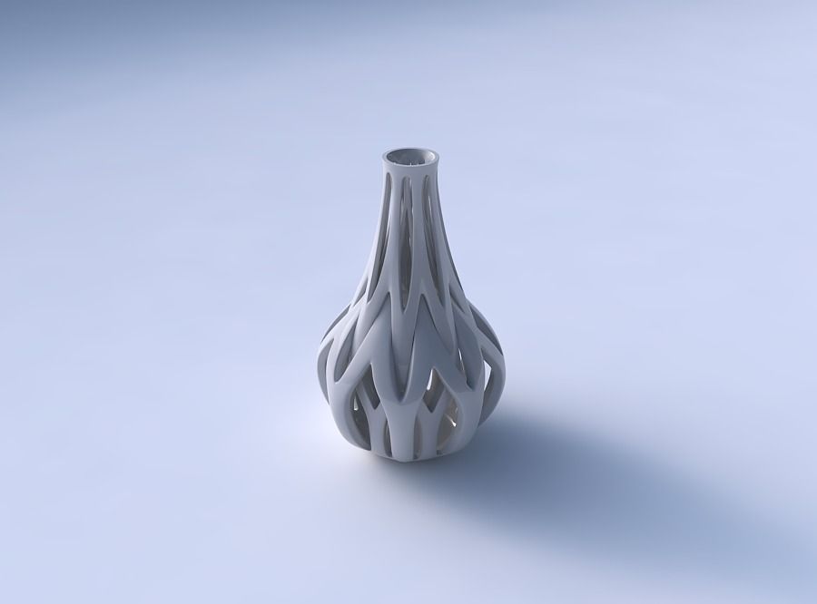 Vase curved 2 smaller with intertwining lines tapered 2 3D print model_3