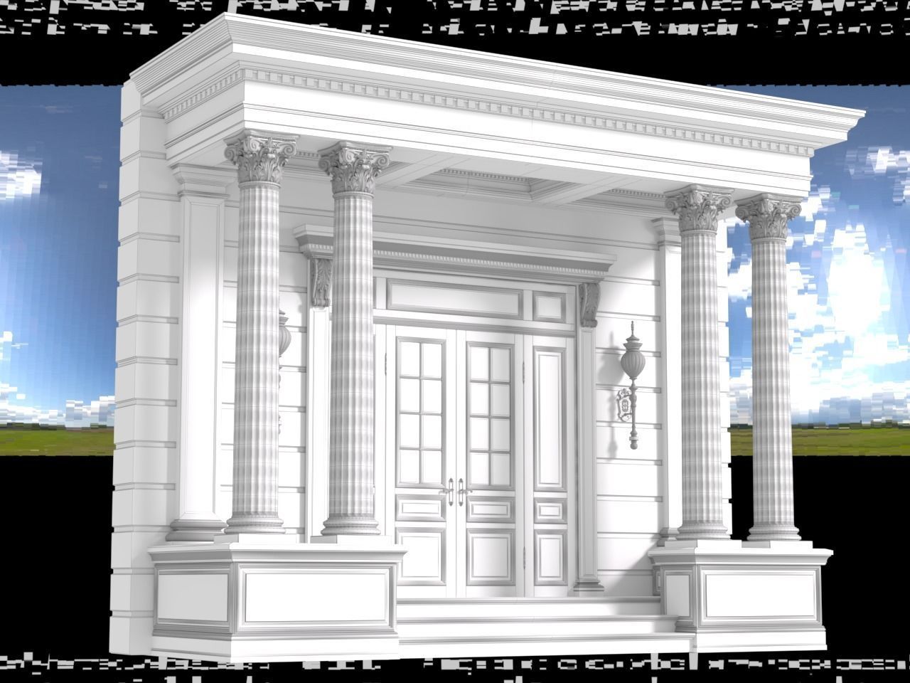 Entrance to the house Classic Porch Entry group 3D model_6