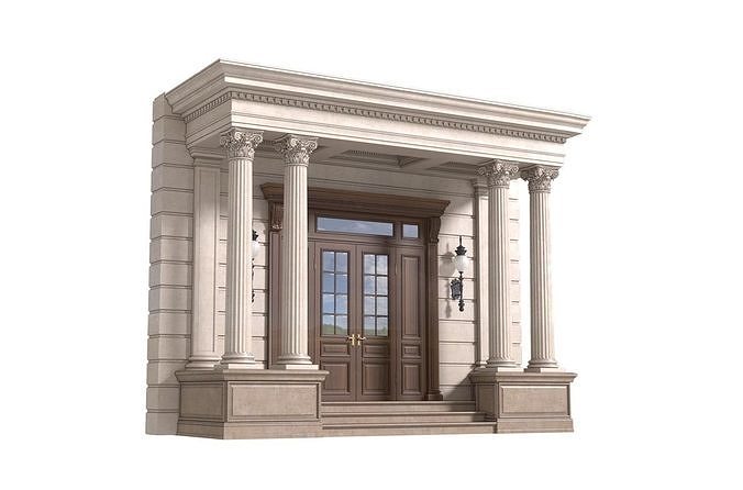 Entrance to the house Classic Porch Entry group 3D model