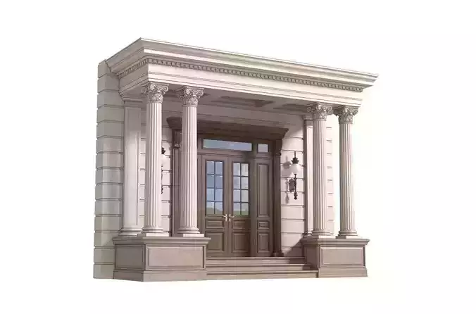 Entrance to the house Classic Porch Entry group 3D model