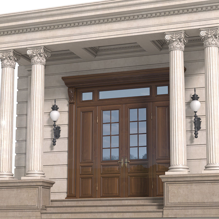 Entrance to the house Classic Porch Entry group 3D model_2