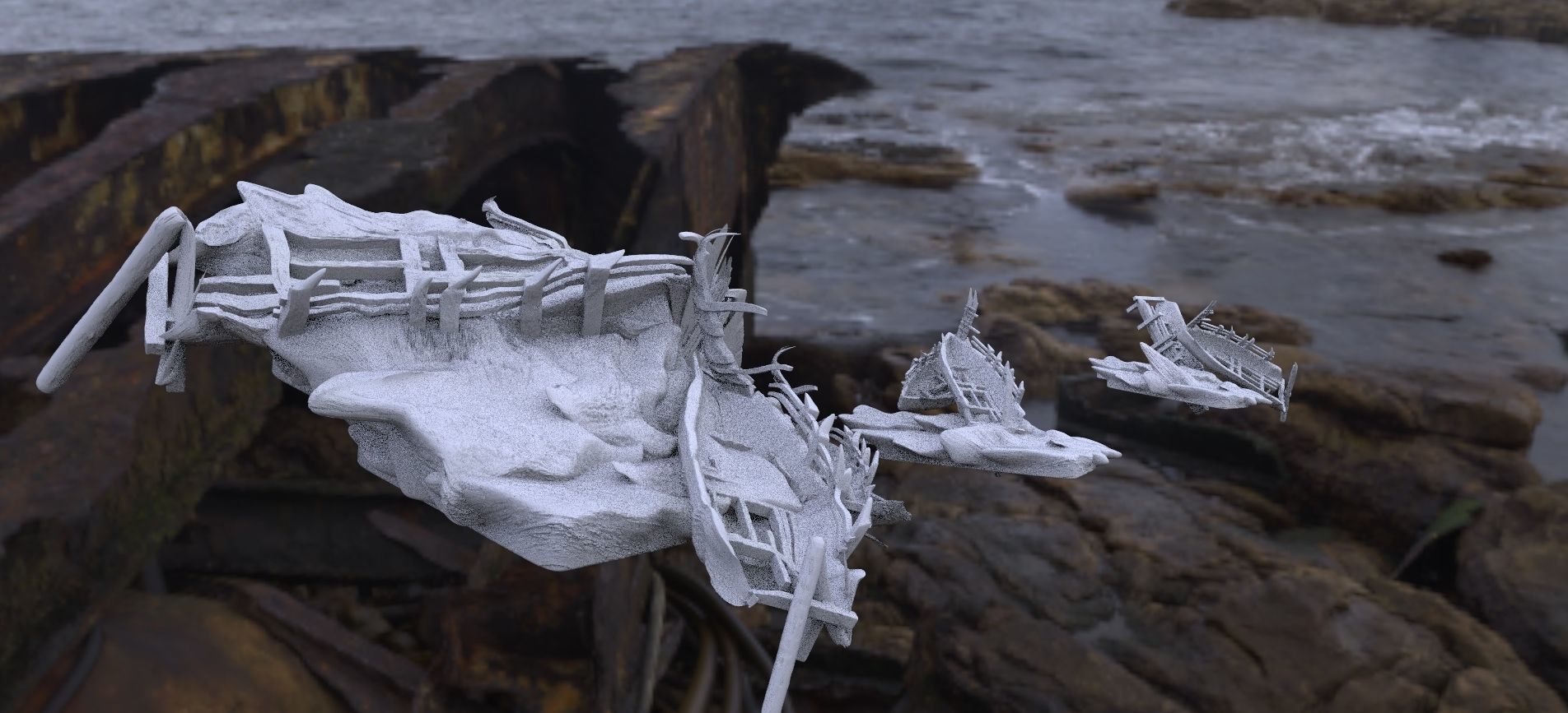 Harpy warrior kit bash scene 3D model_7