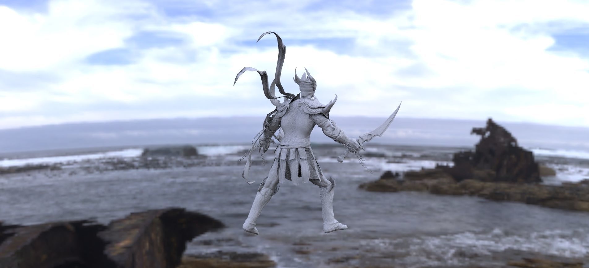 Harpy warrior kit bash scene 3D model_4