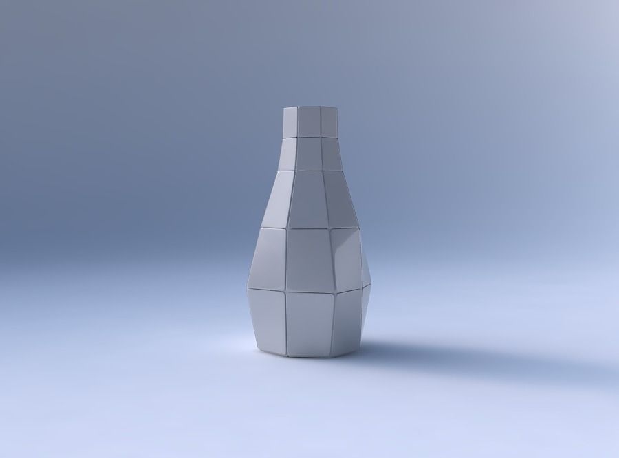 Vase curved with large plates 3D print model_4