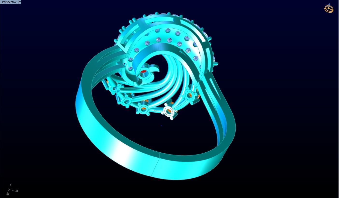 Peacock Ring - Bird ring 3D print model_7