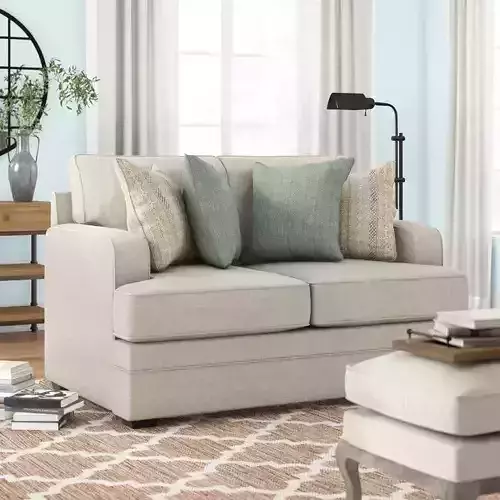 Hattiesburg  Chenille Recessed Arm Loveseat 
