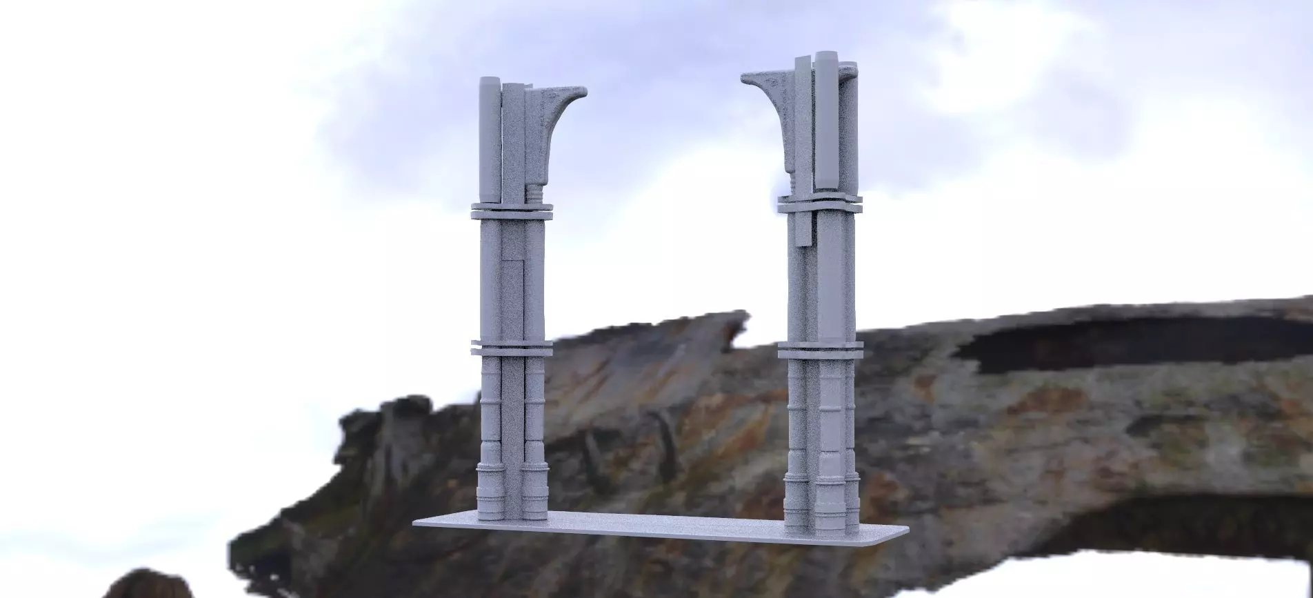 Greek 3 Tiered Pillar 3D model_0