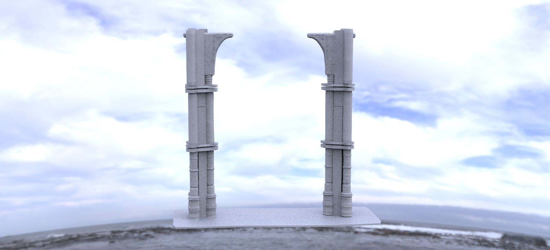 Greek 3 Tiered Pillar 3D model_1