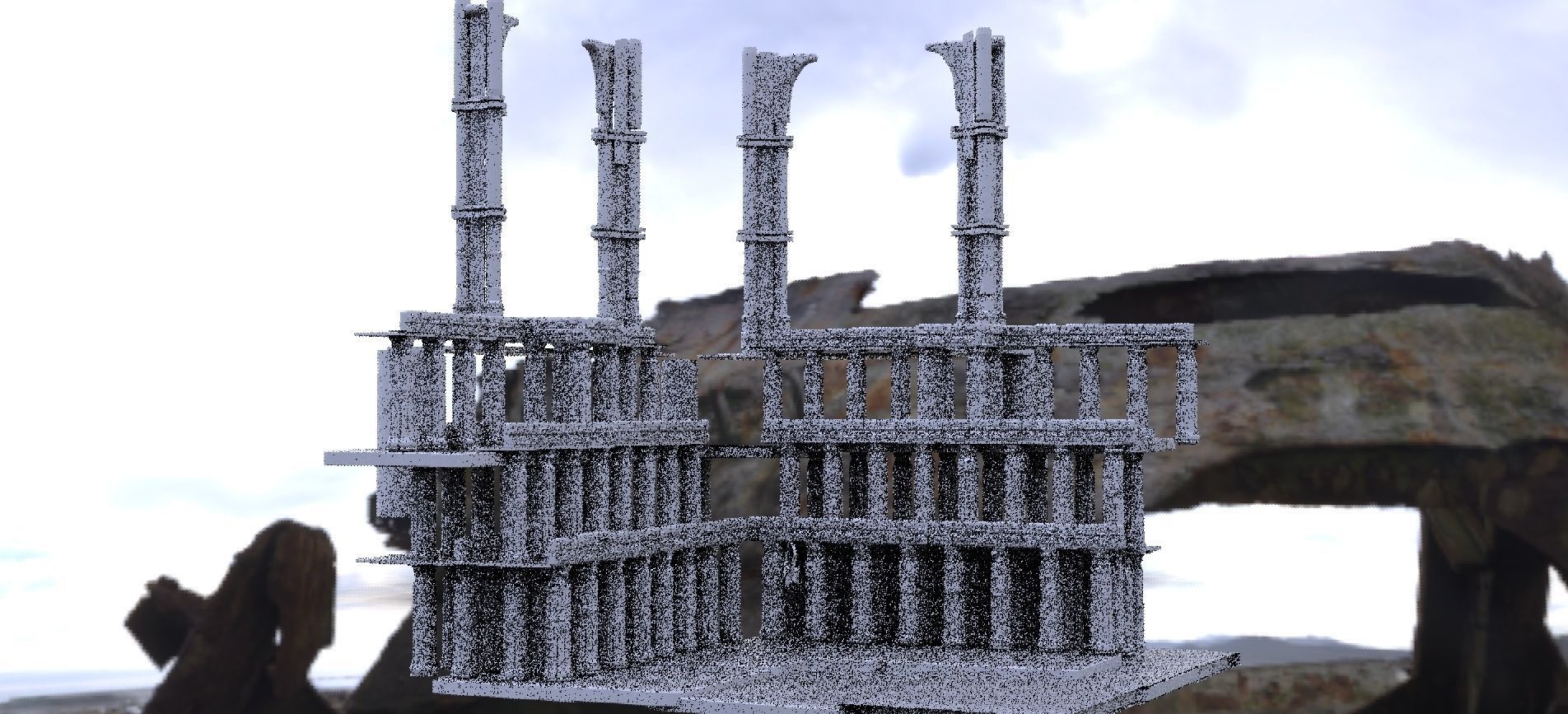 Temple Tall Big pillars 3D model_1