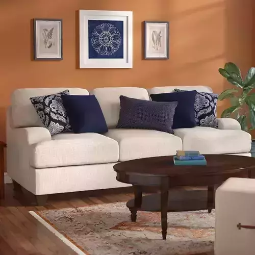 Sandpoint Chenille Recessed Arm Sleeper with Reversible Cushions