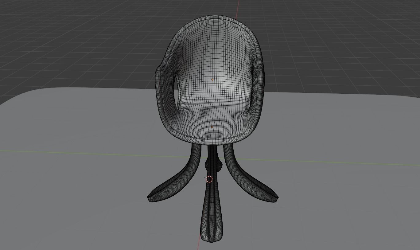 Chair on wooden table Low-poly 3D model_4