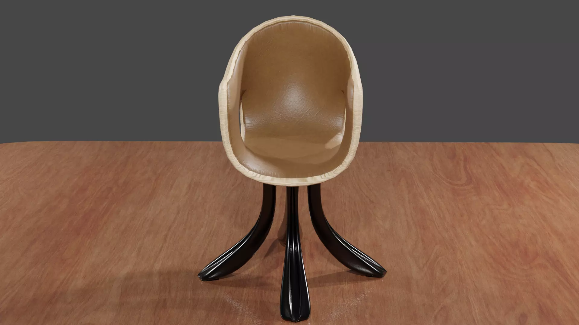 Chair on wooden table Low-poly 3D model_0