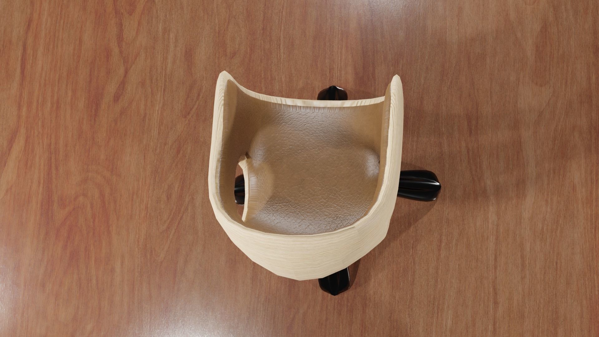 Chair on wooden table Low-poly 3D model_2