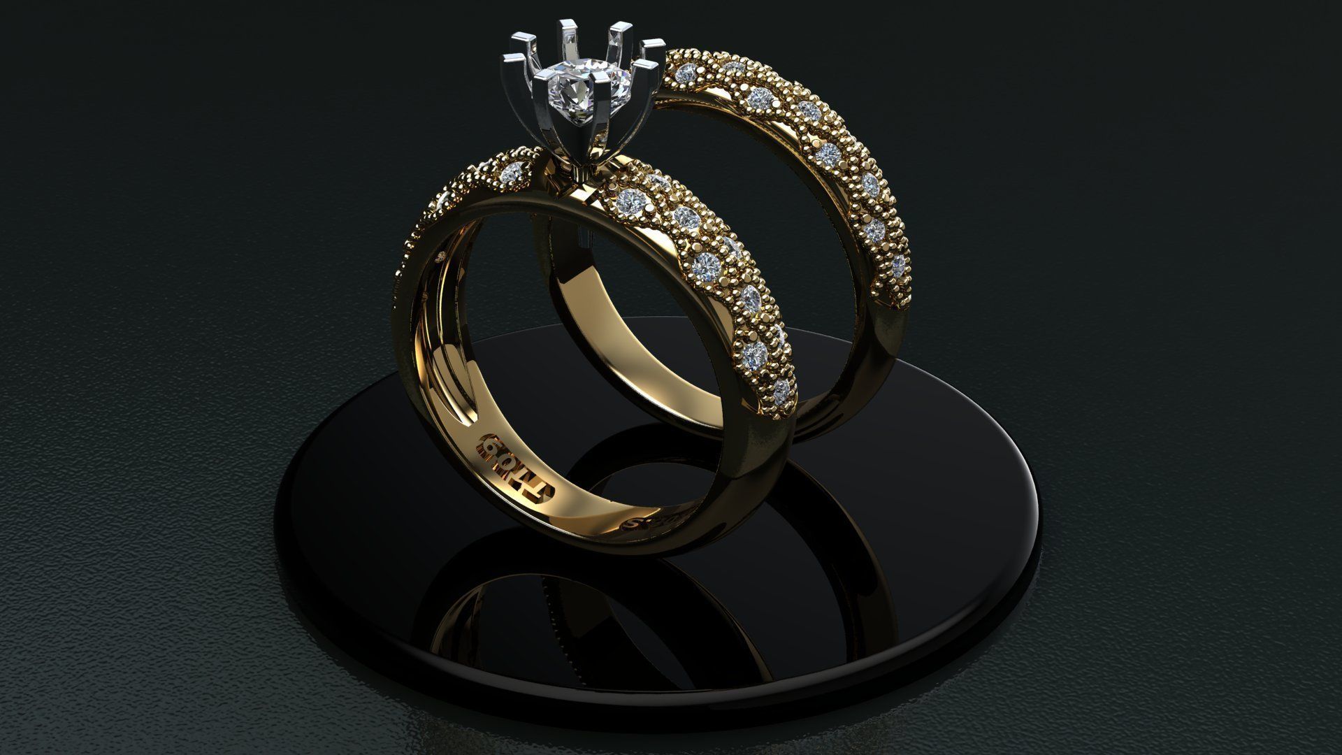 solitaire set ring 3D print model_7