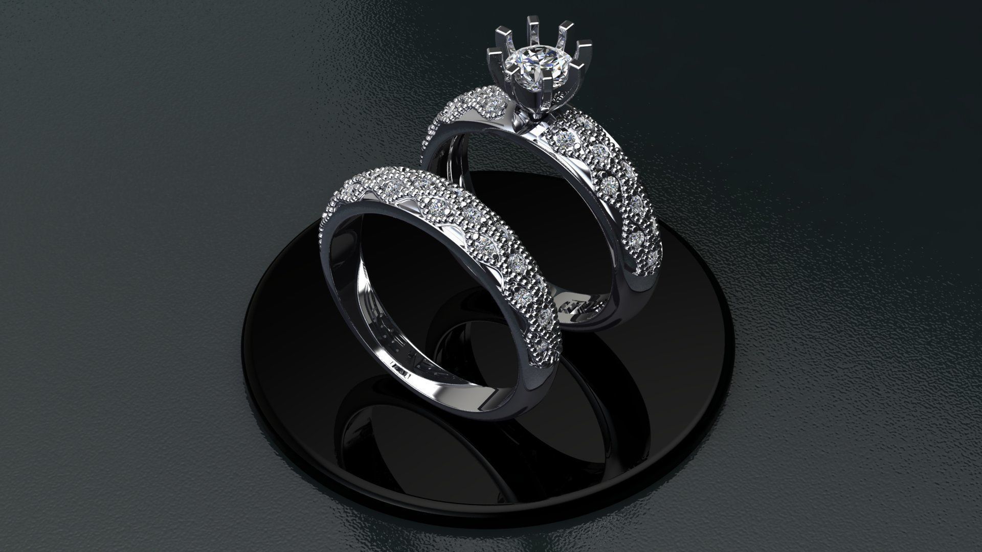 solitaire set ring 3D print model_6
