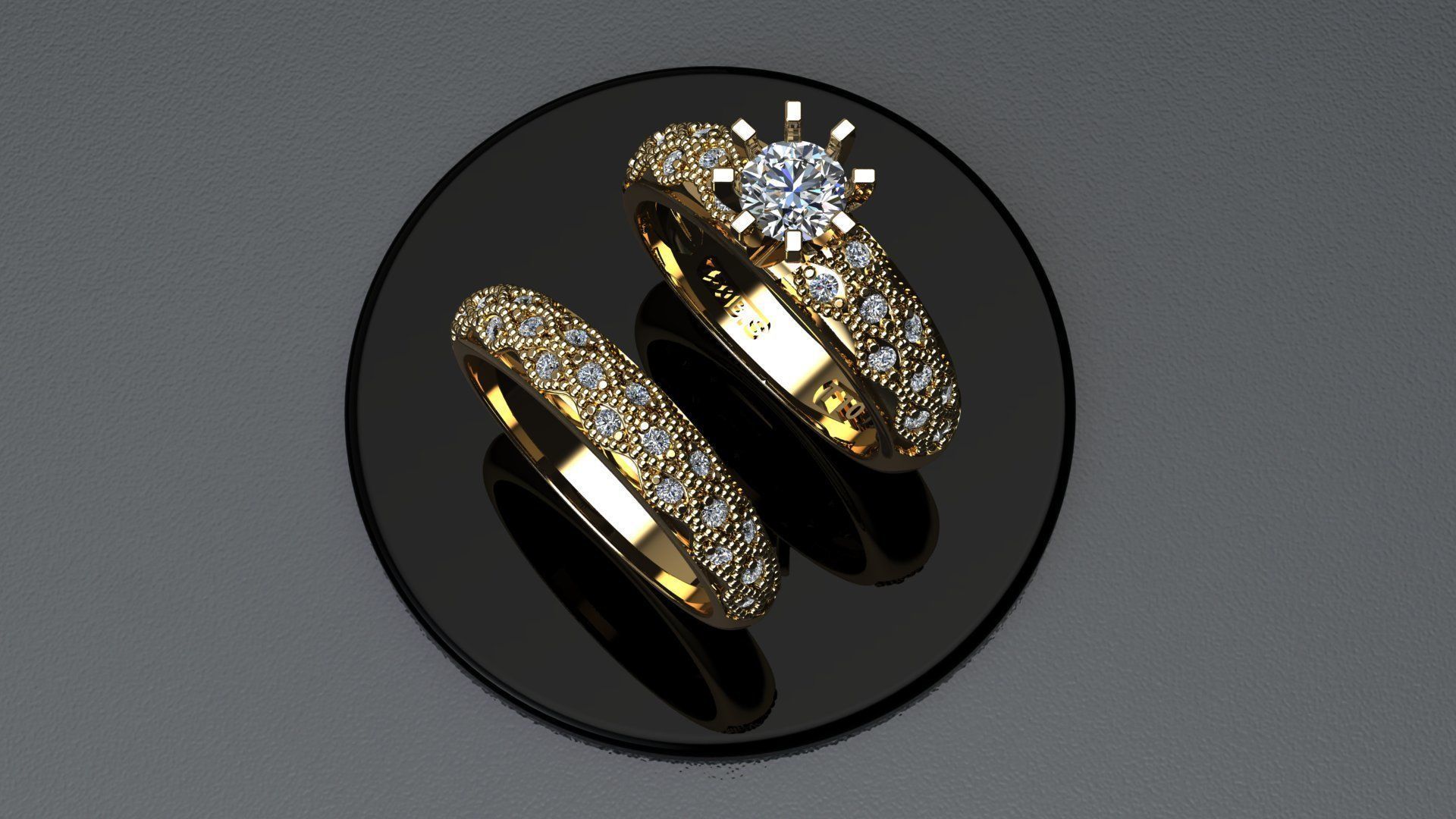 solitaire set ring 3D print model_1