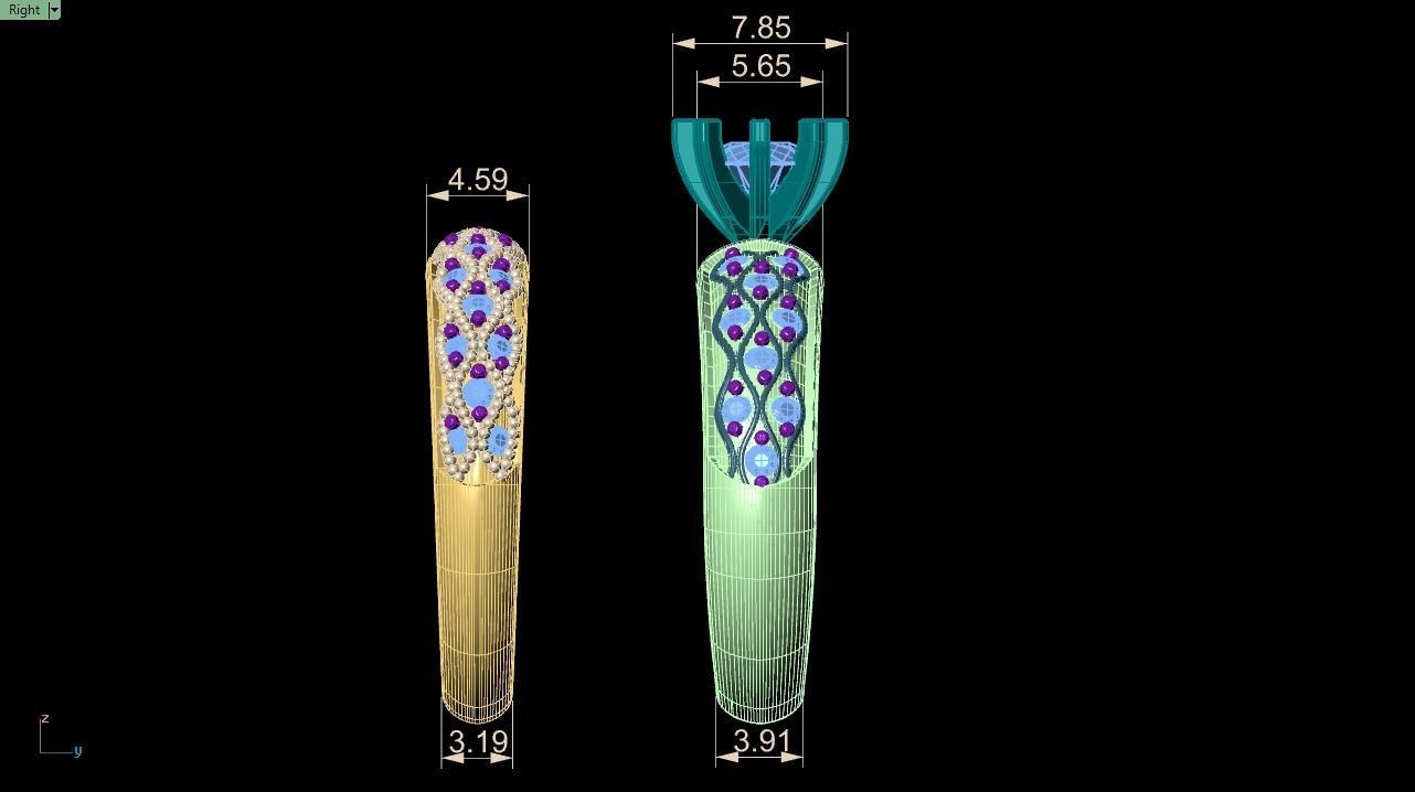 solitaire set ring 3D print model_11