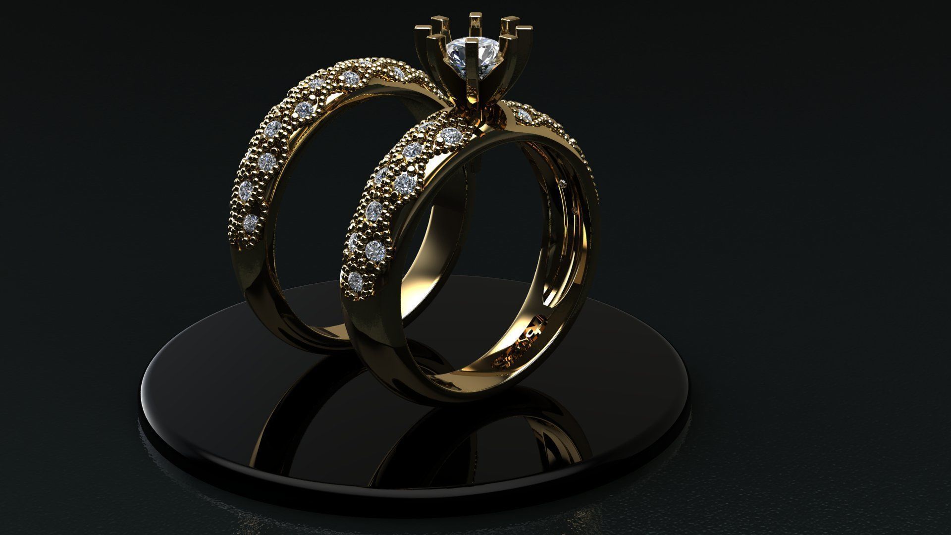 solitaire set ring 3D print model_3