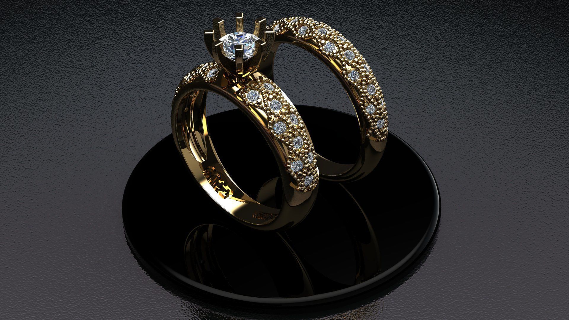 solitaire set ring 3D print model_2