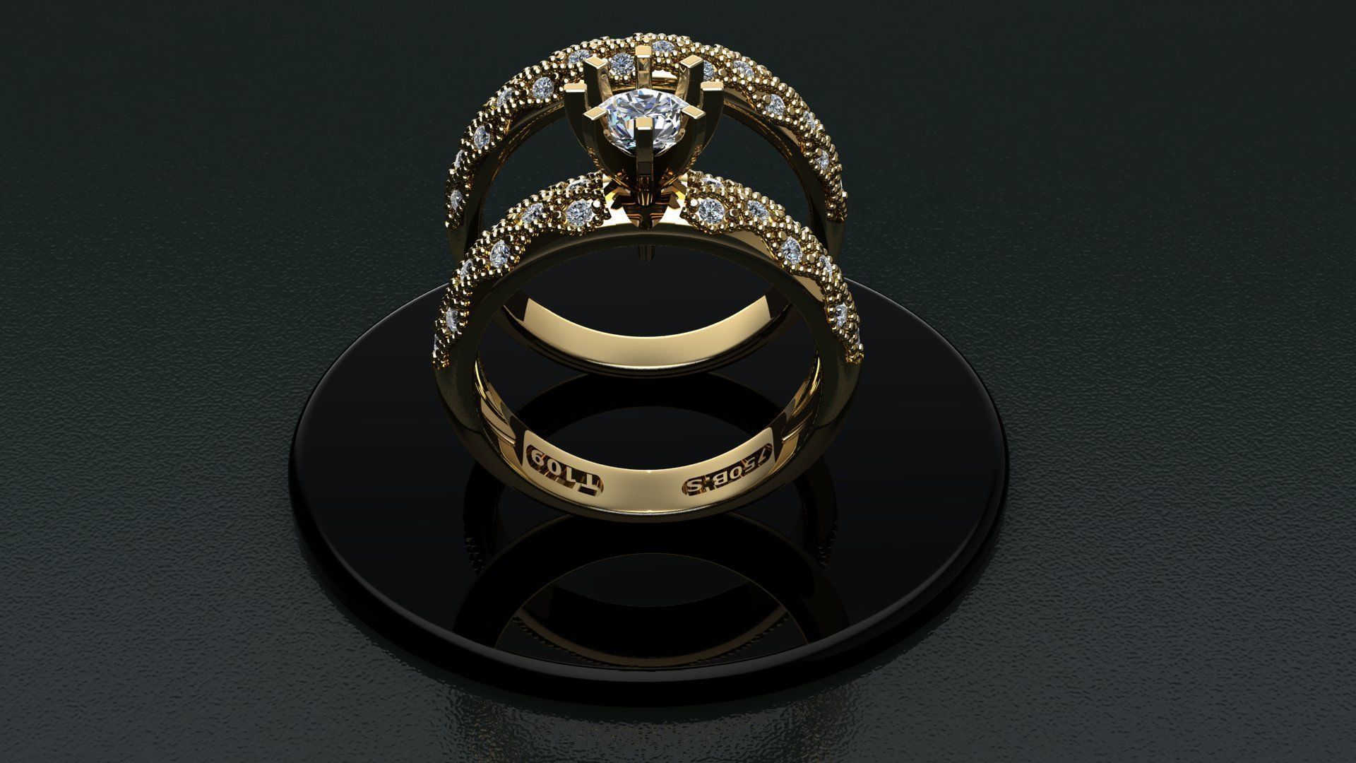 solitaire set ring 3D print model_4