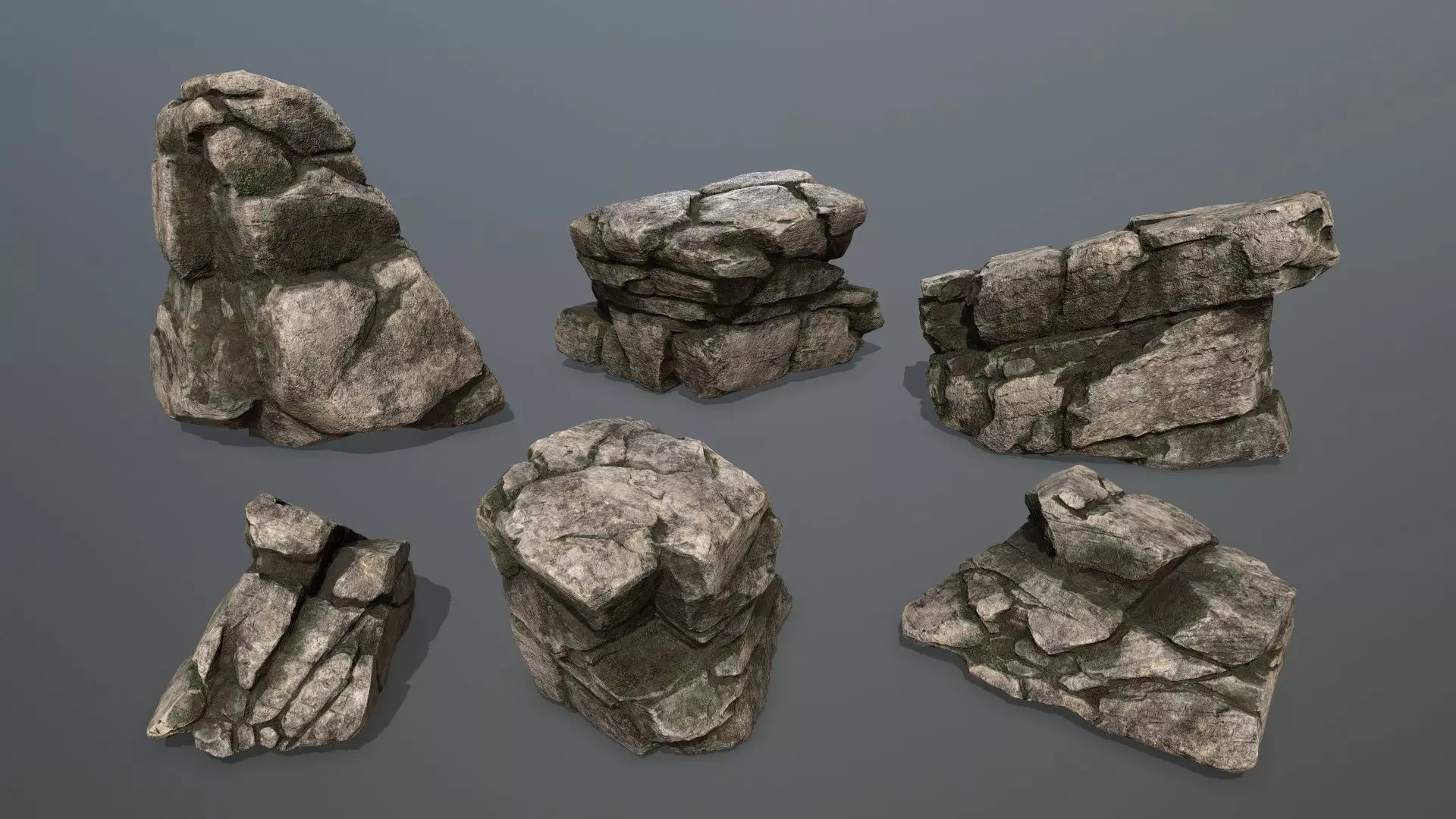 rocks rock Low-poly 3D model_0
