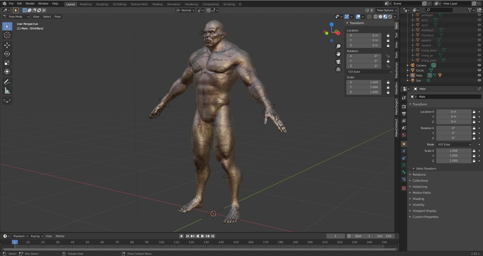 Orcazer - Character Male Monster Low-poly 3D model_13